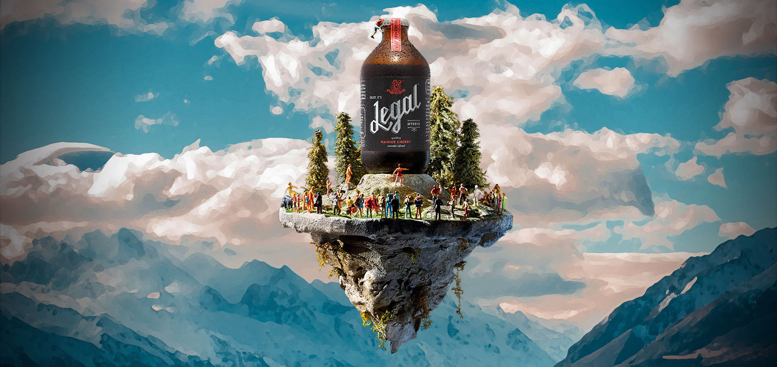 Legal Rainier Cherry tonic with Cascade mountains in the background