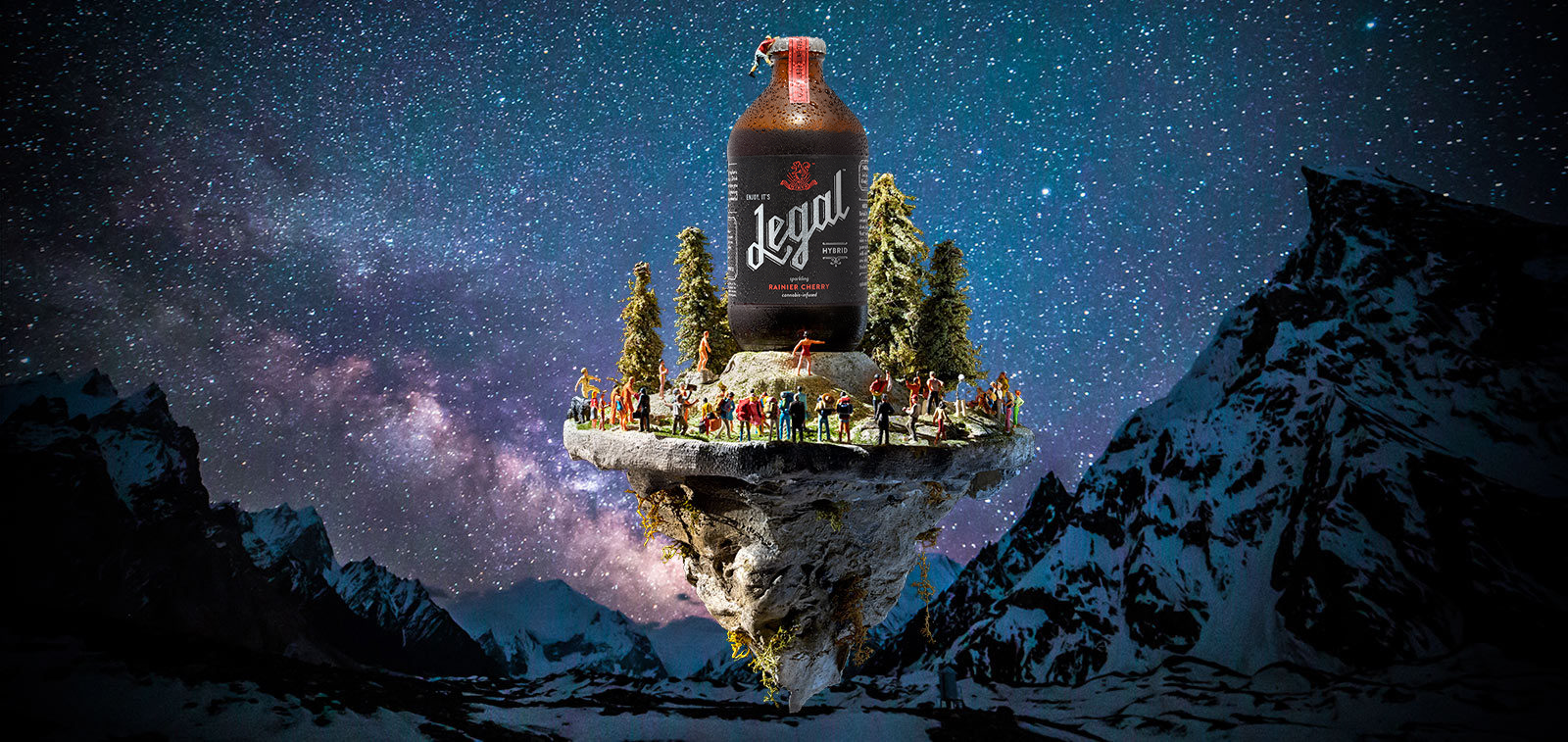 Legal Rainier Cherry tonic with cloud backdrop